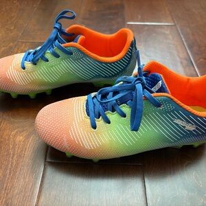 Stylish Kids' Blue and Orange Soccer Cleats